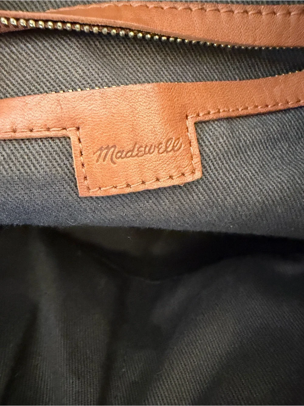 Madewell Zip Top Transport Carryall satchel in rich burnished leather